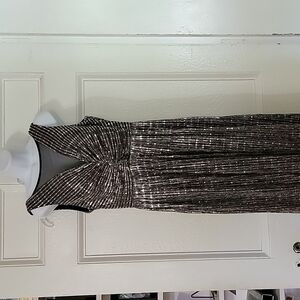 Night Way Collections Black and Silver Maxi Dress